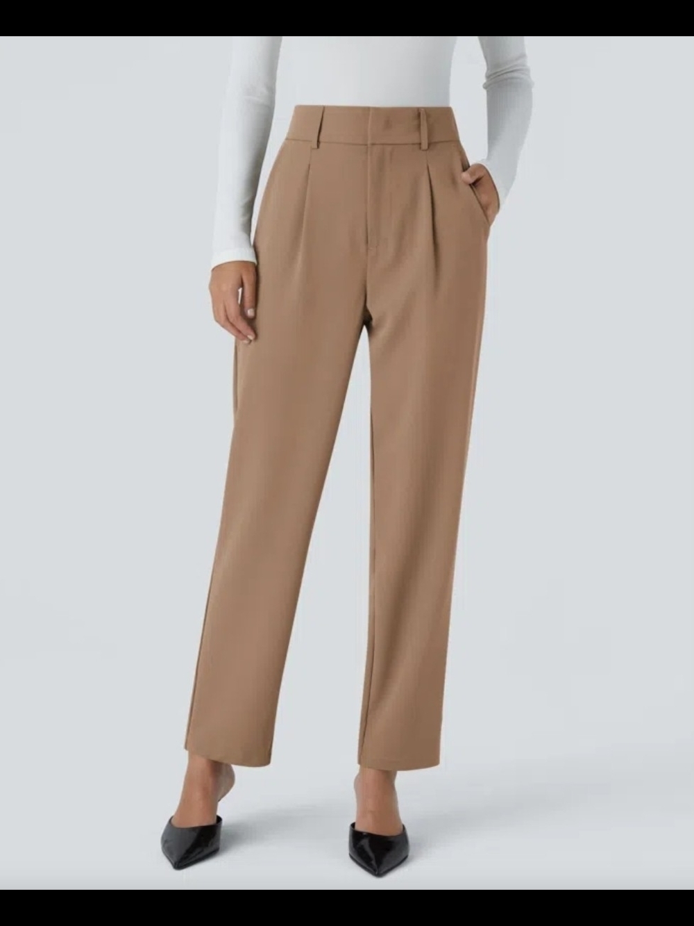 NWOT Halara Flex™ High Waisted Pocket Solid Work Tapered Pants Sz L Tall (200B8)